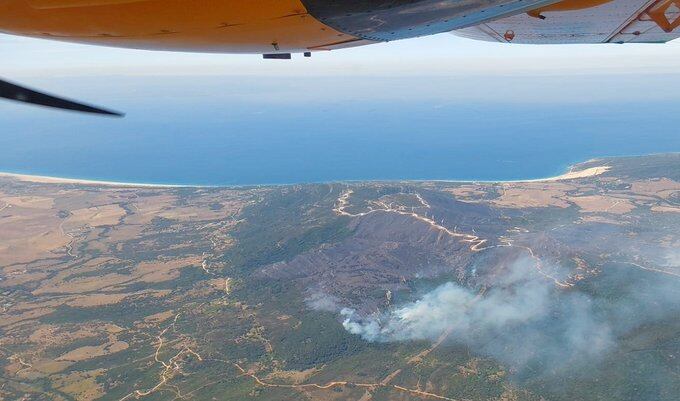 Vista aérea del incendio