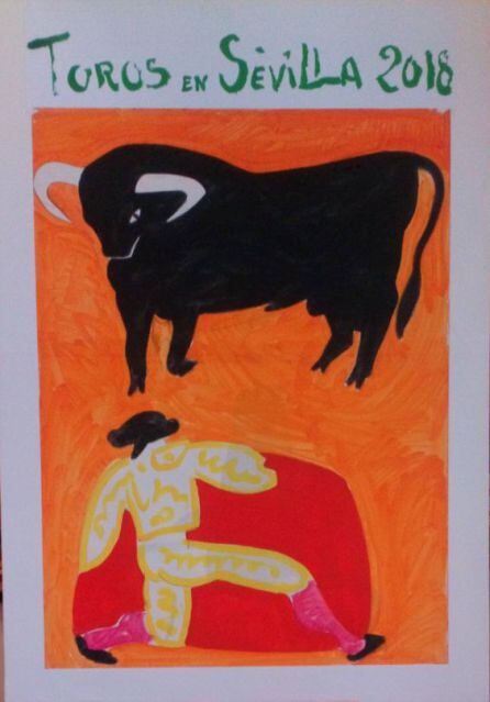 Cartel de la temporada taurina 2018 en Sevilla, obra del francés Claude Viallat