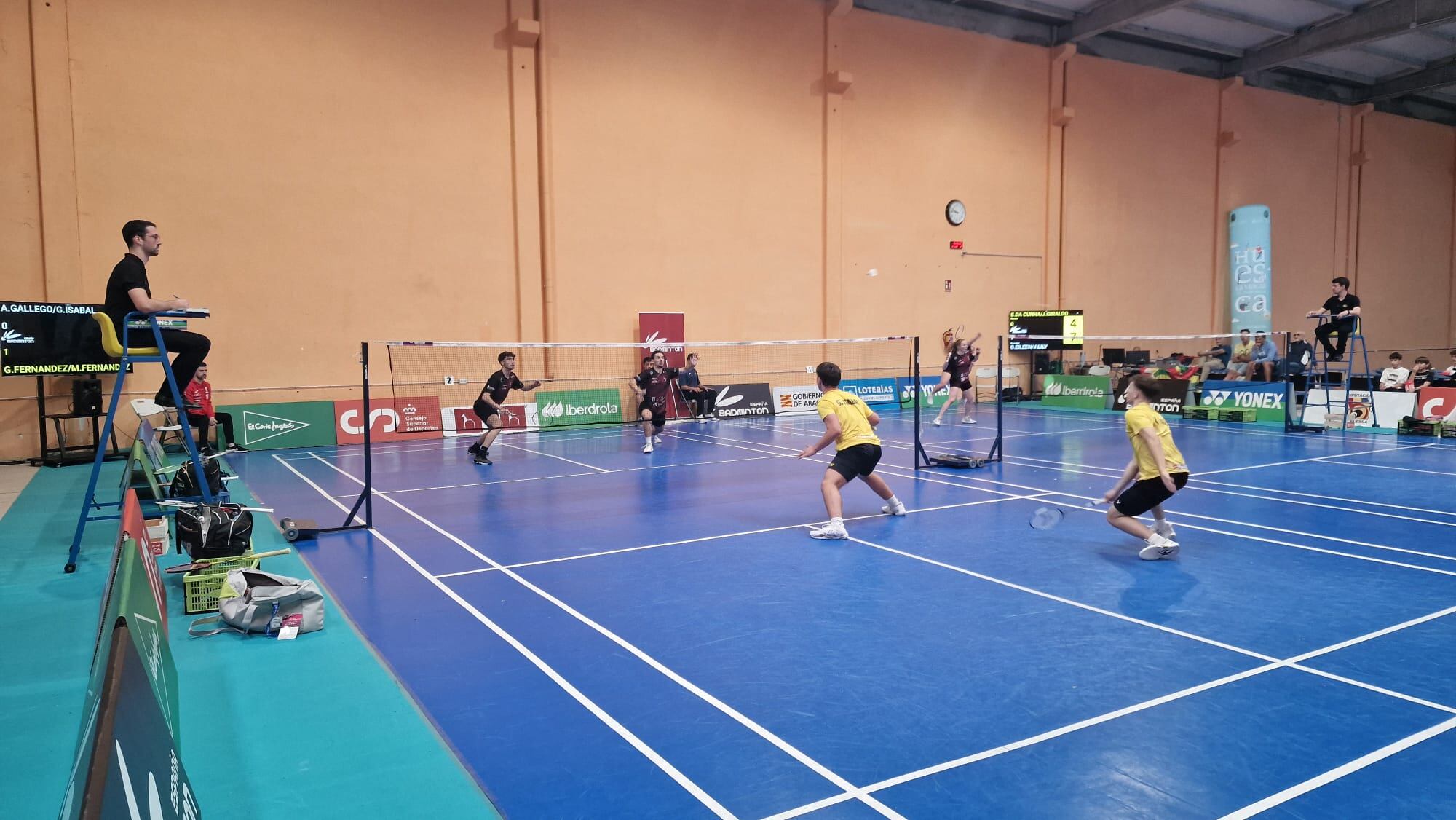 El Bádminton Huesca durante una de las jornadas de la División de Honor