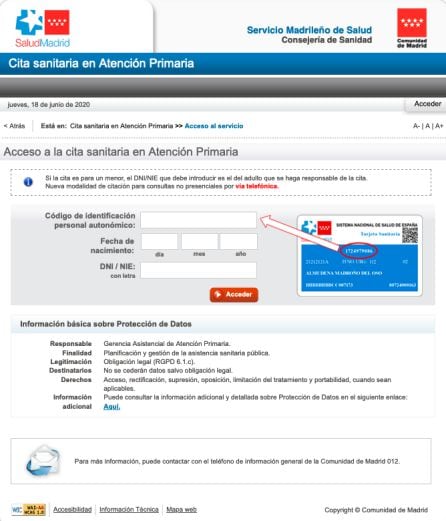 Cita previa sanitaria