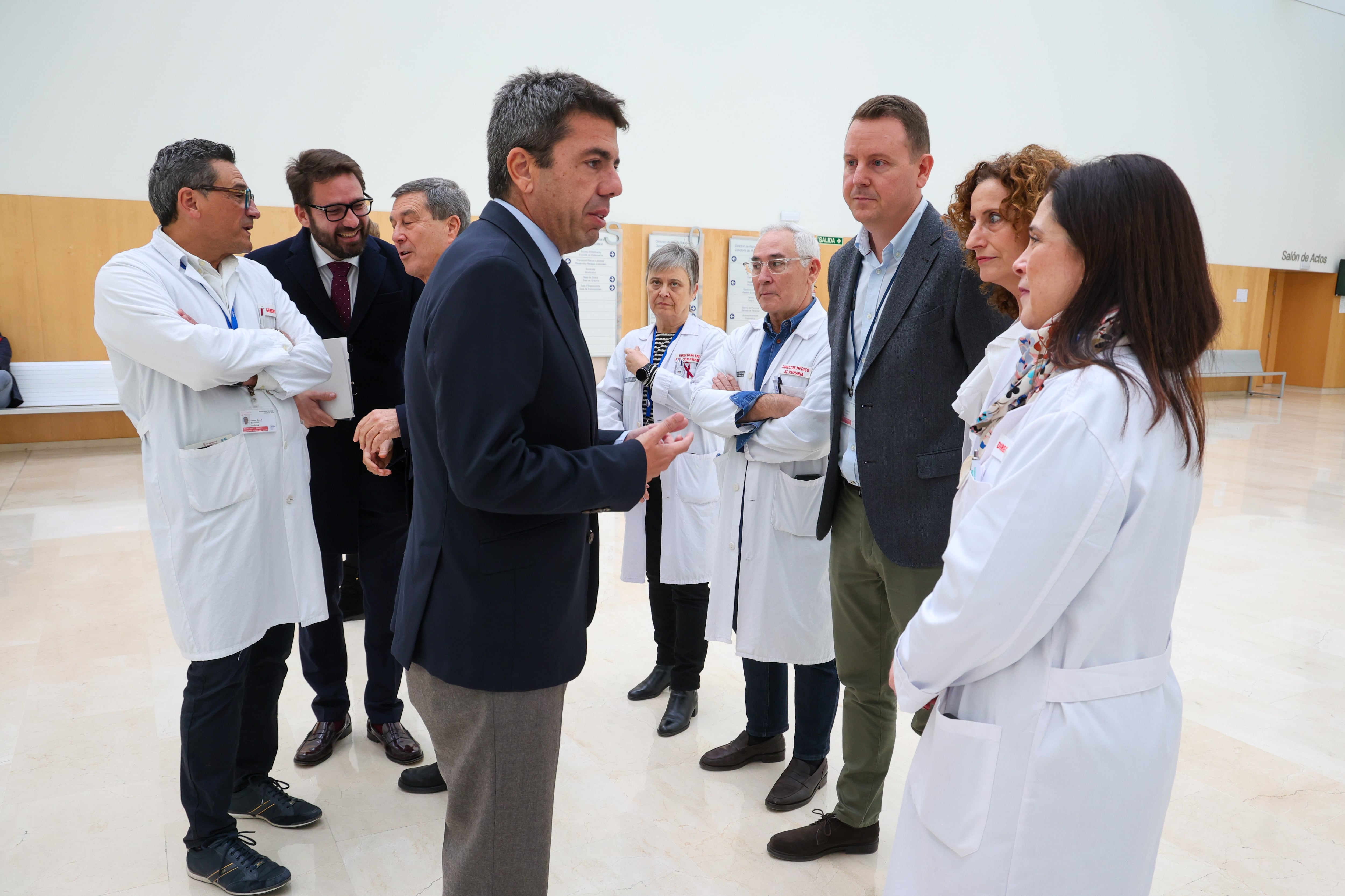 El jefe del Consell, Carlos Mazón, durante la presentación del balance del ejercicio 2024 que ha tenido lugar en el Hospital de La Fe de València