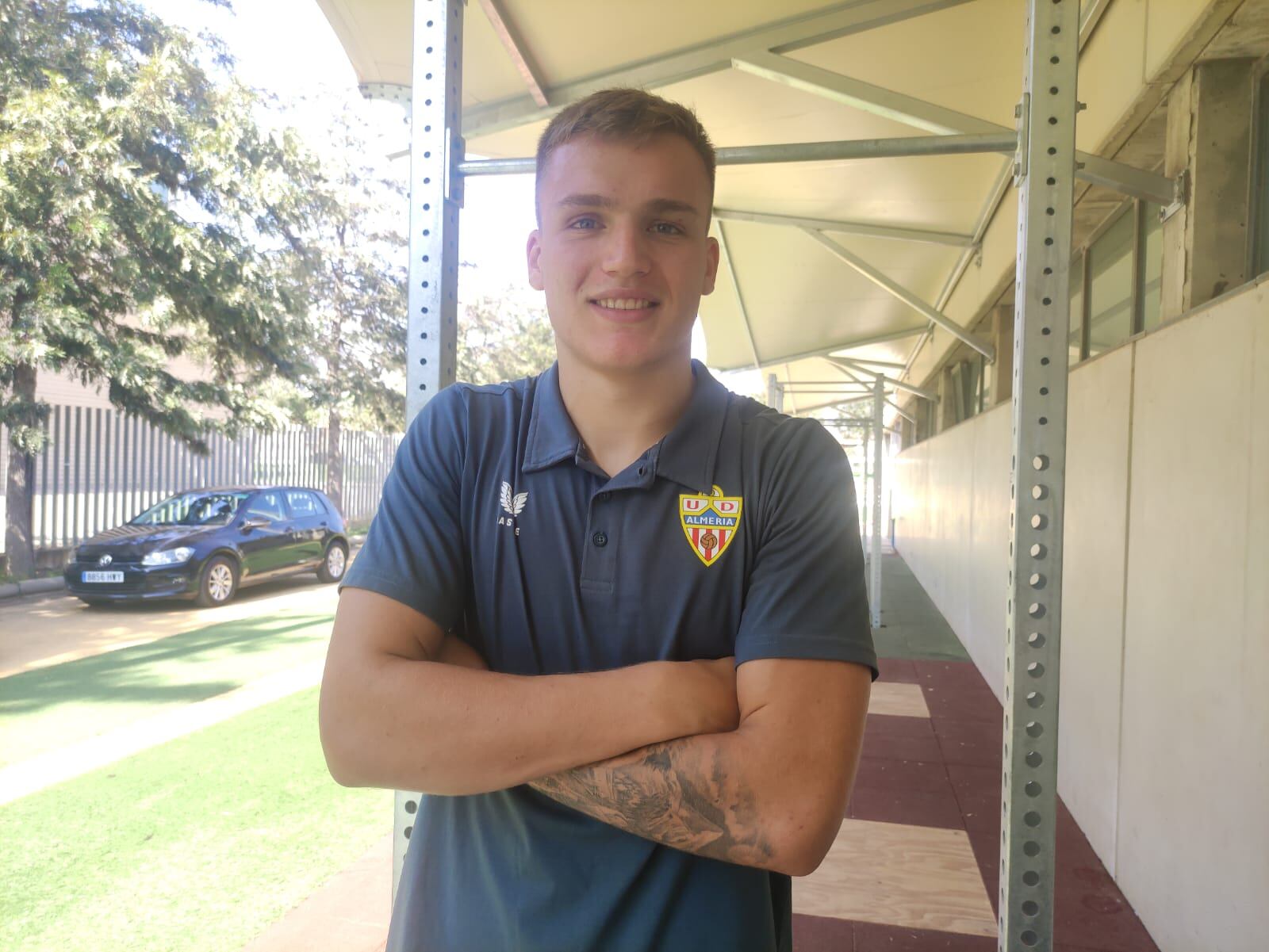 Milovanovic con la Cadena SER después del partido con el Almería B.