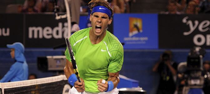 Nadal celebra su victoria en Melbourne