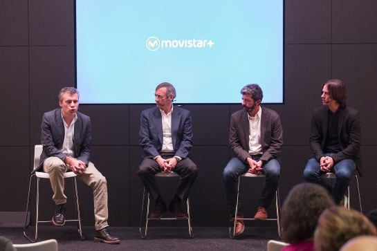 Responsables de Movistar+ y Alberto Rodríguez durante el evento