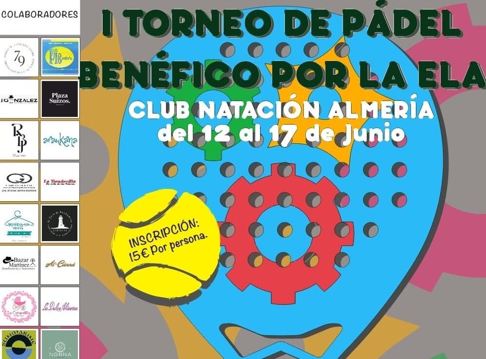 Cartel del I Torneo de Pádel benéfico por la ELA.