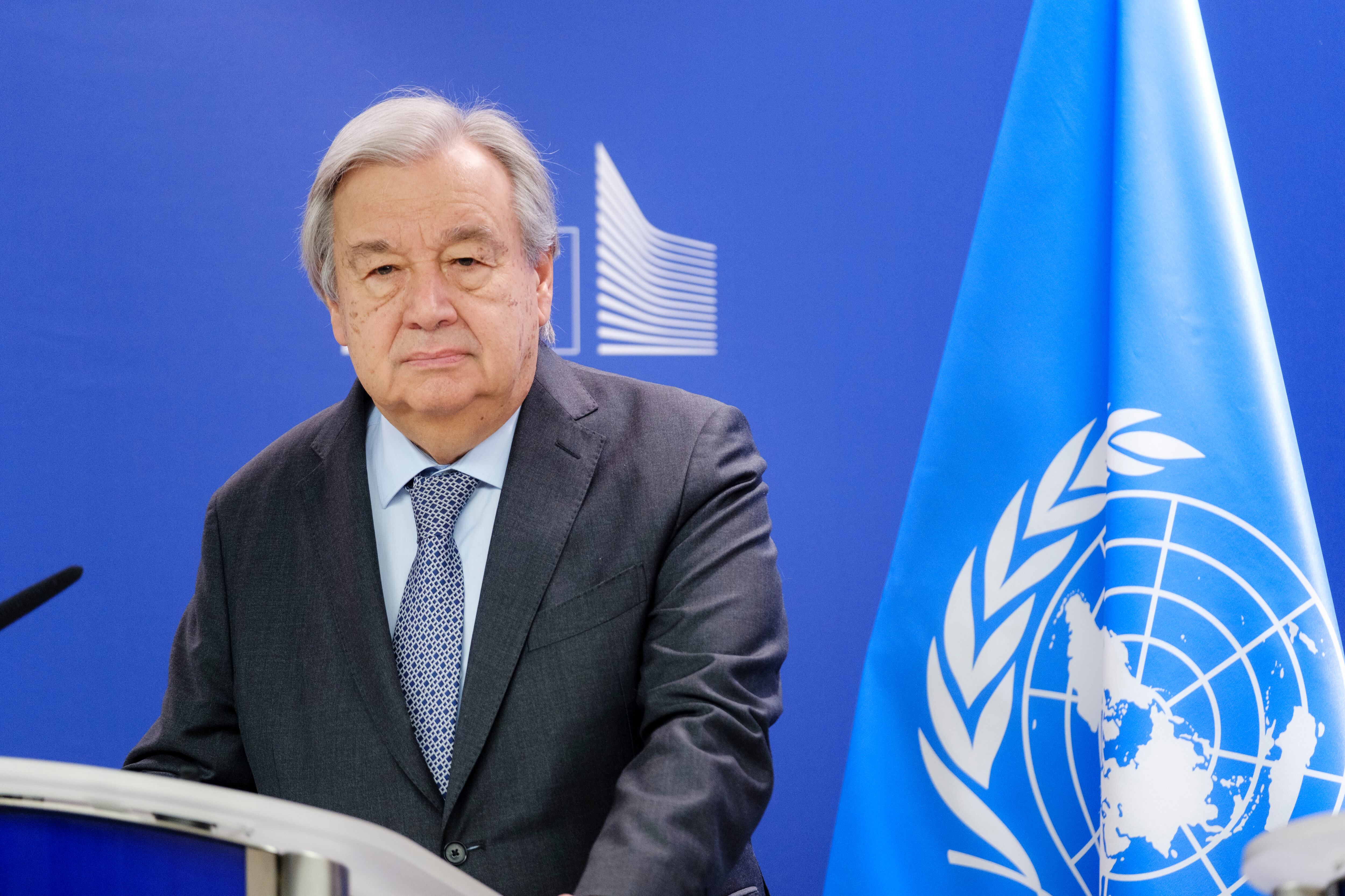 El Secretario General de la ONU, Antonio Guterres, durante una visita a la Comisión Europea en marzo