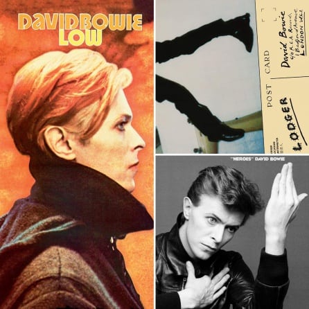 Portadas de los tres discos berlineses de David Bowie