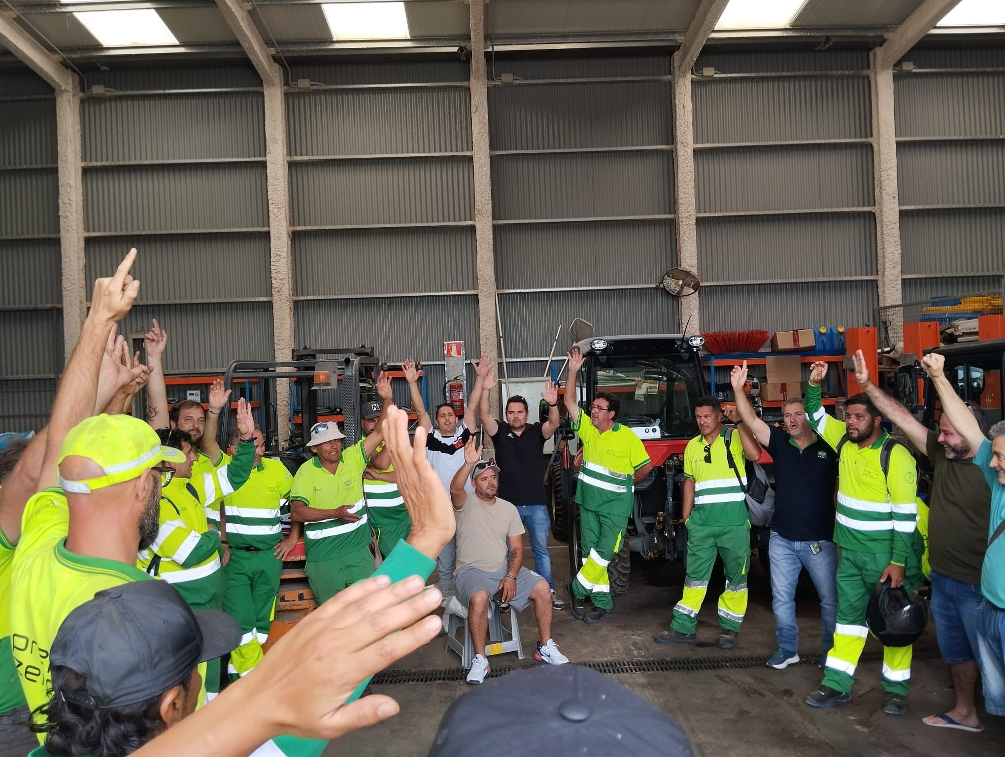 Un momento durante la asamblea de los trabajadores