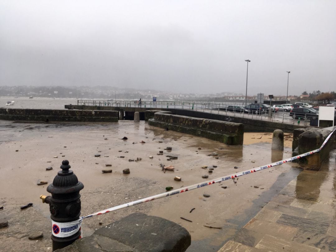 Consecuencias de fuertes vientos en Hondarribia