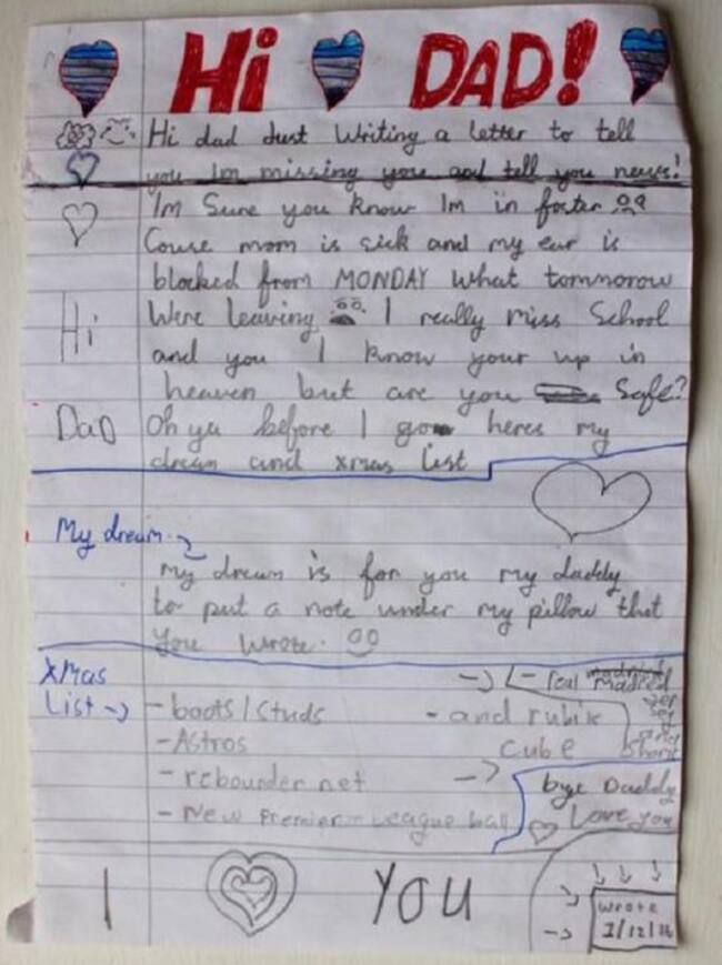 La nota que escribió el pequeño