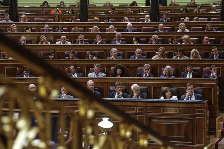 Miembros del Gobierno y diputados en el Congreso durante una sesión.