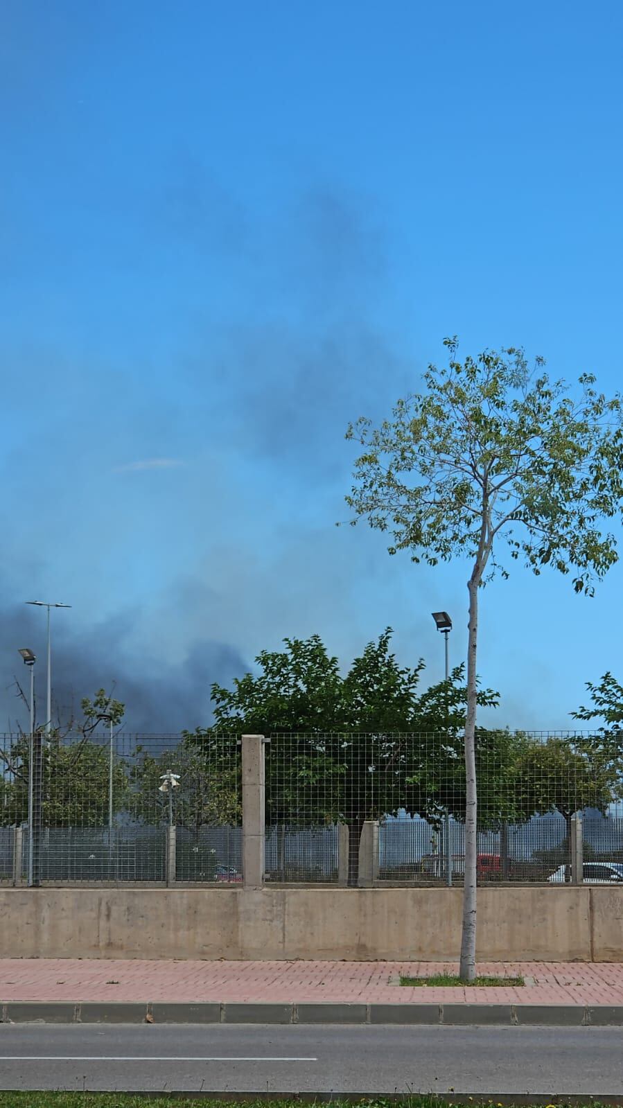 El incendio ha dejado una gran columna de humo como puede observarse en esta fotografía