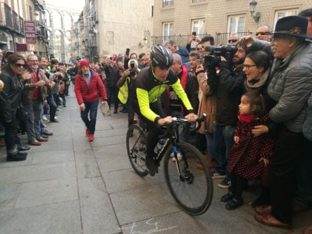 Pedro Delgado durante su participación en la Carrera del Pavo