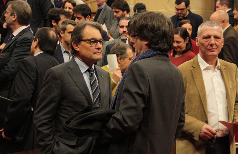 Artur Mas, junto con Carles Puigdemont.