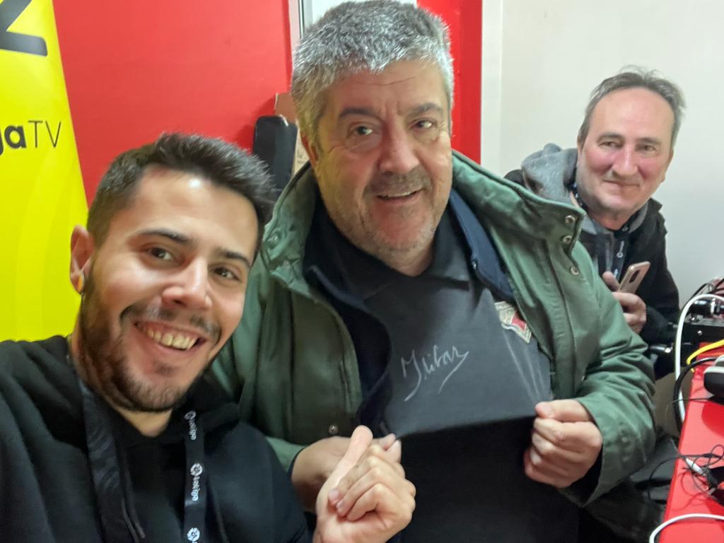 Iñigo Markinez, junto a Jose Palacio en el estadio de Vallecas