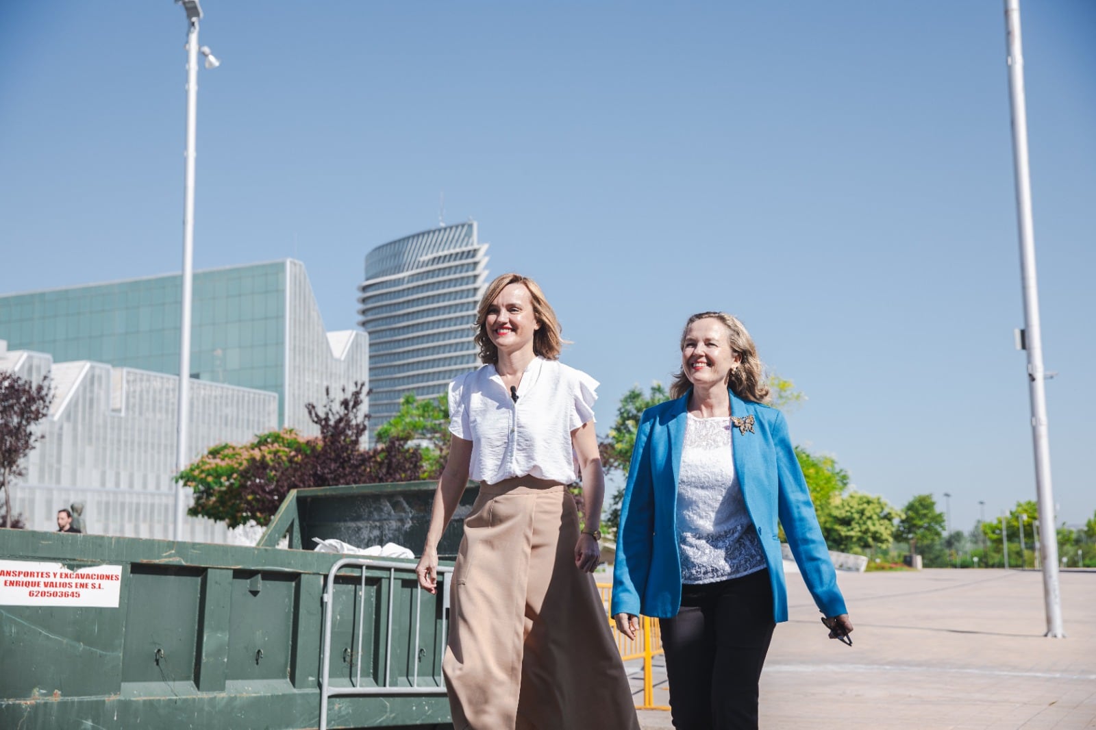 Nadia Calviño y Pilar Alegría, en Zaragoza