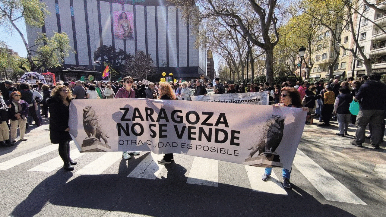 Protesta de la plataforma "Zaragoza no se vende" (22/03/2026)