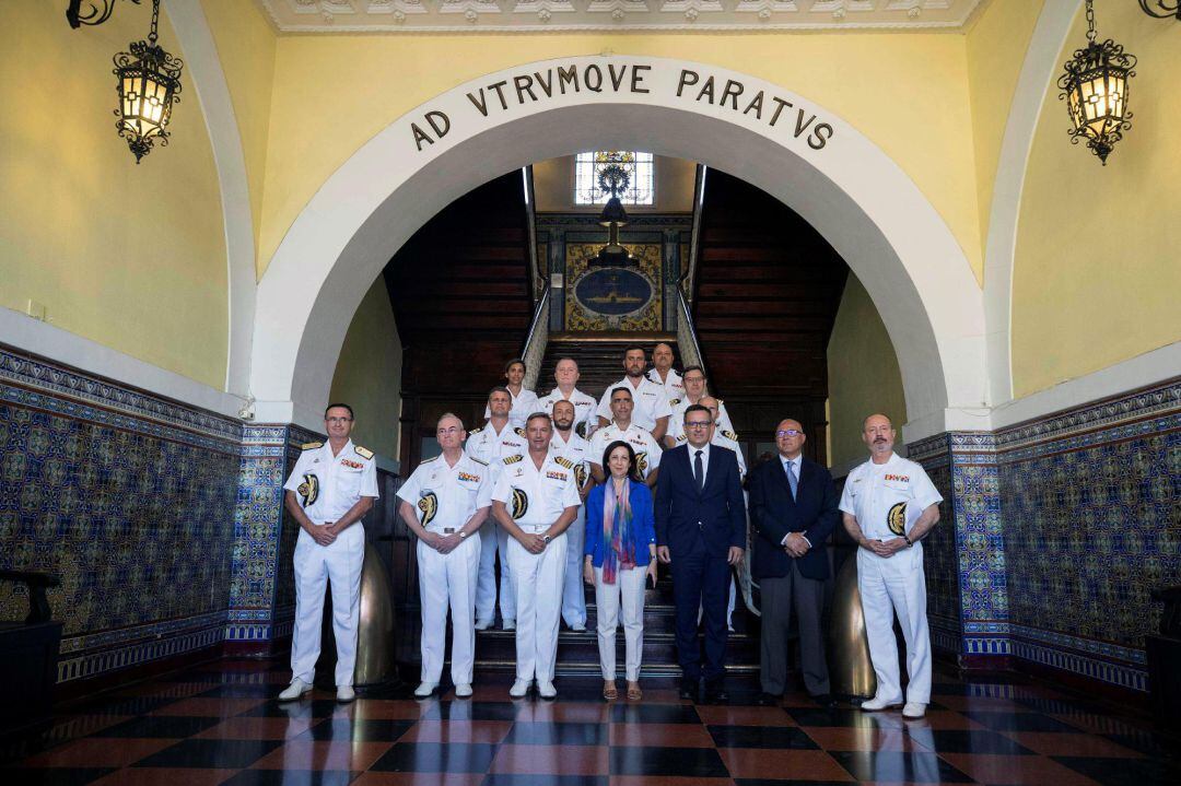 Imagen de archivo de la visita de la Ministra de Defensa, Margarita Robles, a la Base de Submarinos y a Navantia Cartagena el pasado mes de julio