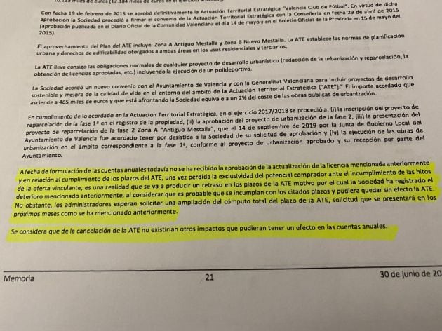 El reconocimiento de incumplimiento de la ATE.