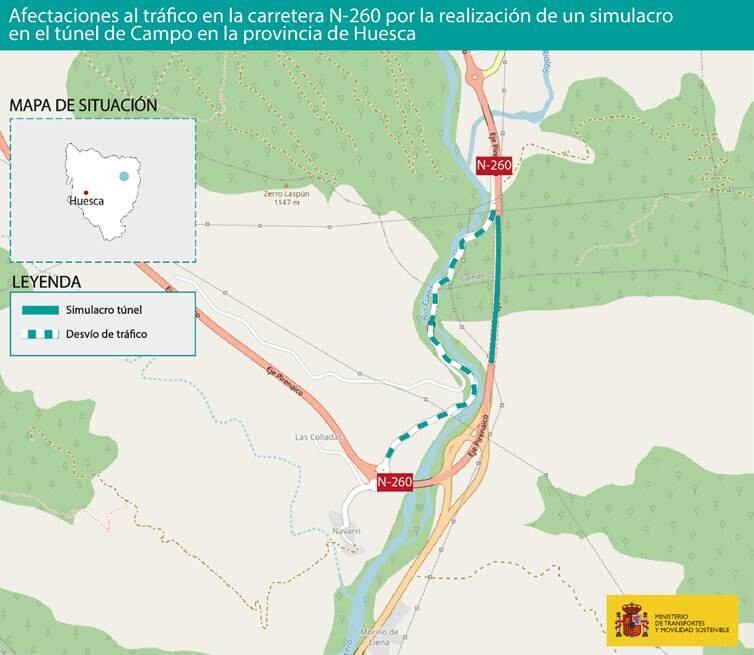 El tráfico se desviará durante el simulacro en el túnel de Campo