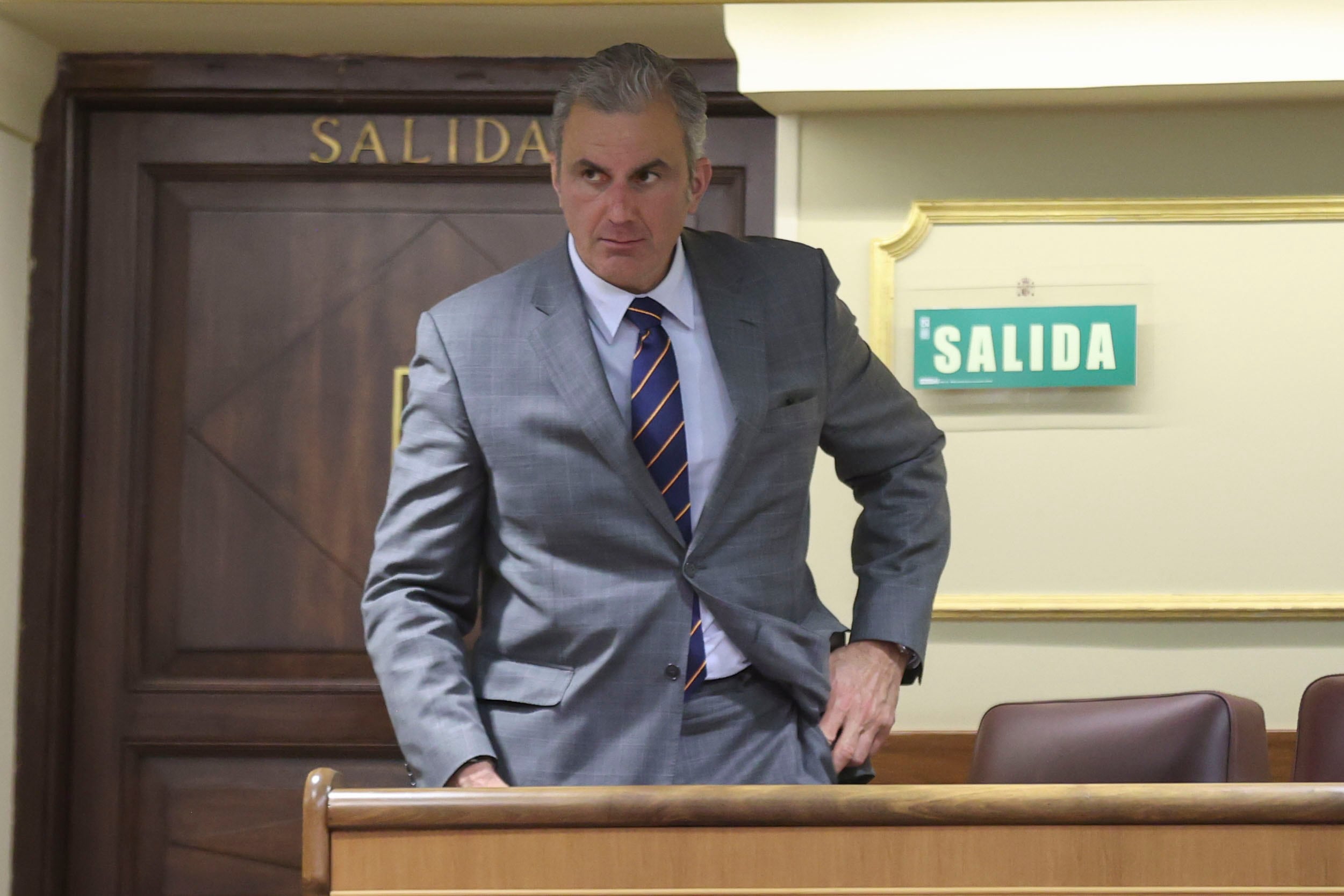 El diputado de Vox Javier Ortega Smith durante el Pleno del Congreso de los Diputados.