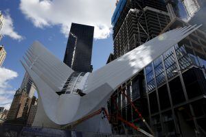 The Oculus structure of the World Trade Center Transportation Hub is pictured as people visit the World Trade Center site, formerly known as &quot;Ground Zero&quot; in New York, February 26, 2016. Designed by Santiago Calatrava, the hub is part of a massive redevel