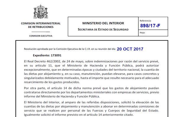 Consulta el documento íntegro del Ministerio de Interior.