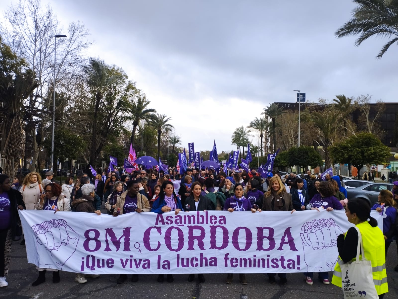 La manifestación del 8M de 2025 en Córdoba, a su paso por la Avenida de La Victoria