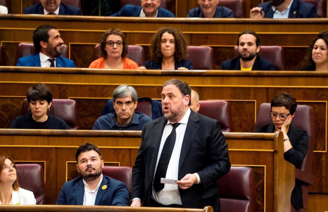 Oriol Junqueras durante una sesión del Congreso el pasado mes de mayo.