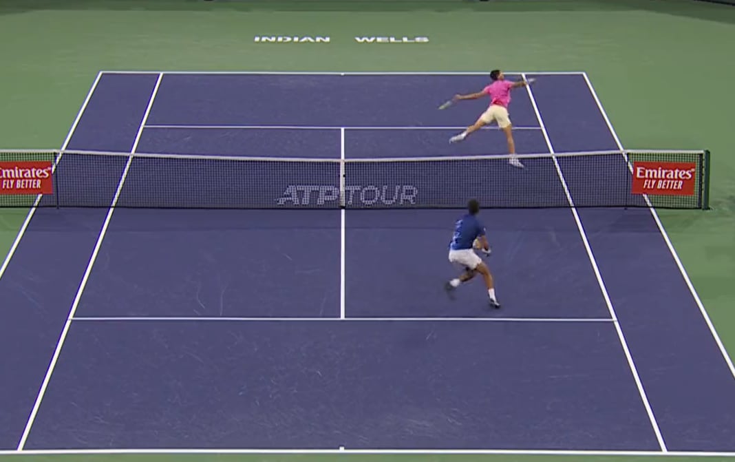 Carlos Alcaraz y Félix Auger-Aliassime durante el encuentro.