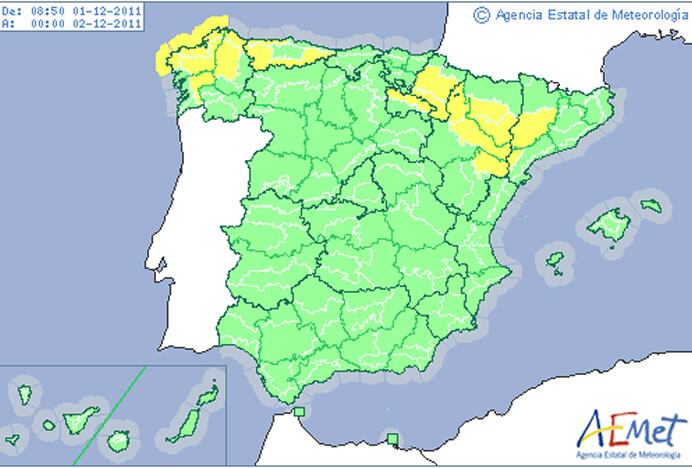 Los problemas los causará este viernes la niebla, el viento y la lluvia