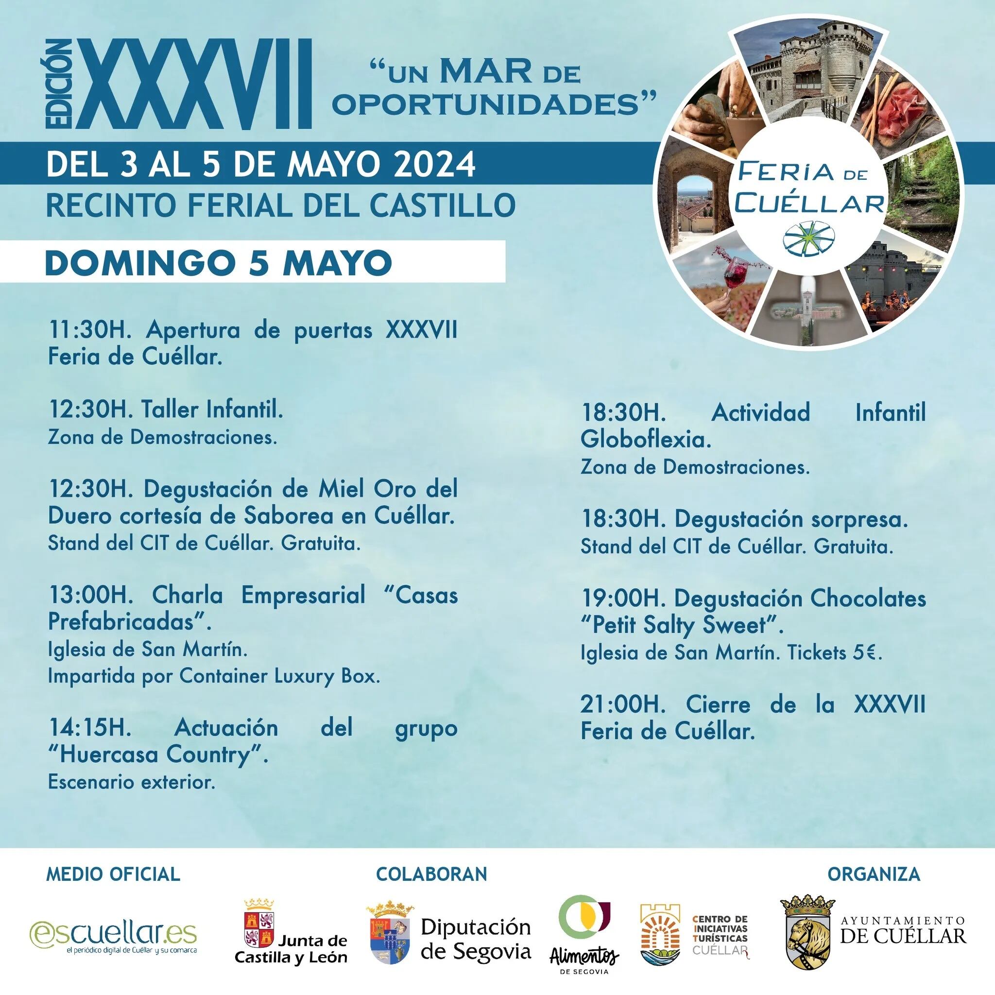 Programación de la Feria de Cuéllar el domingo 5 de mayo