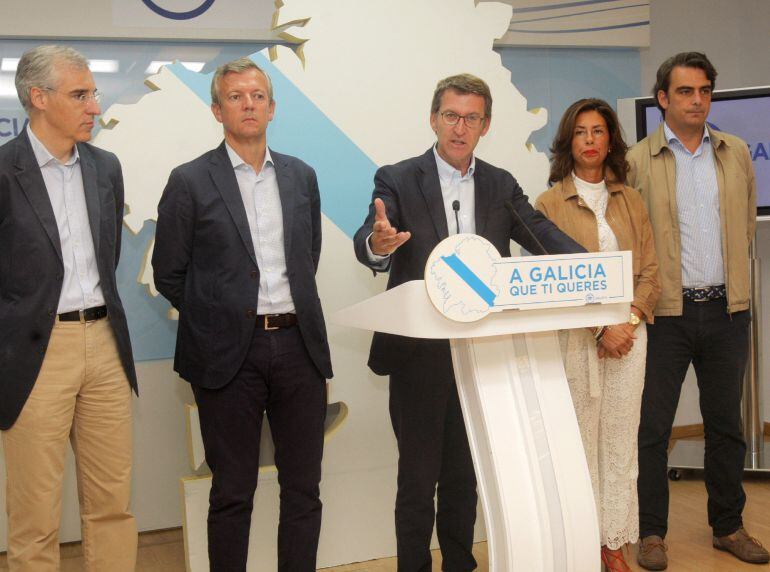 El presidente de la Xunta de Galicia y del Partido Popular de Galicia en la presentación de los candidatos