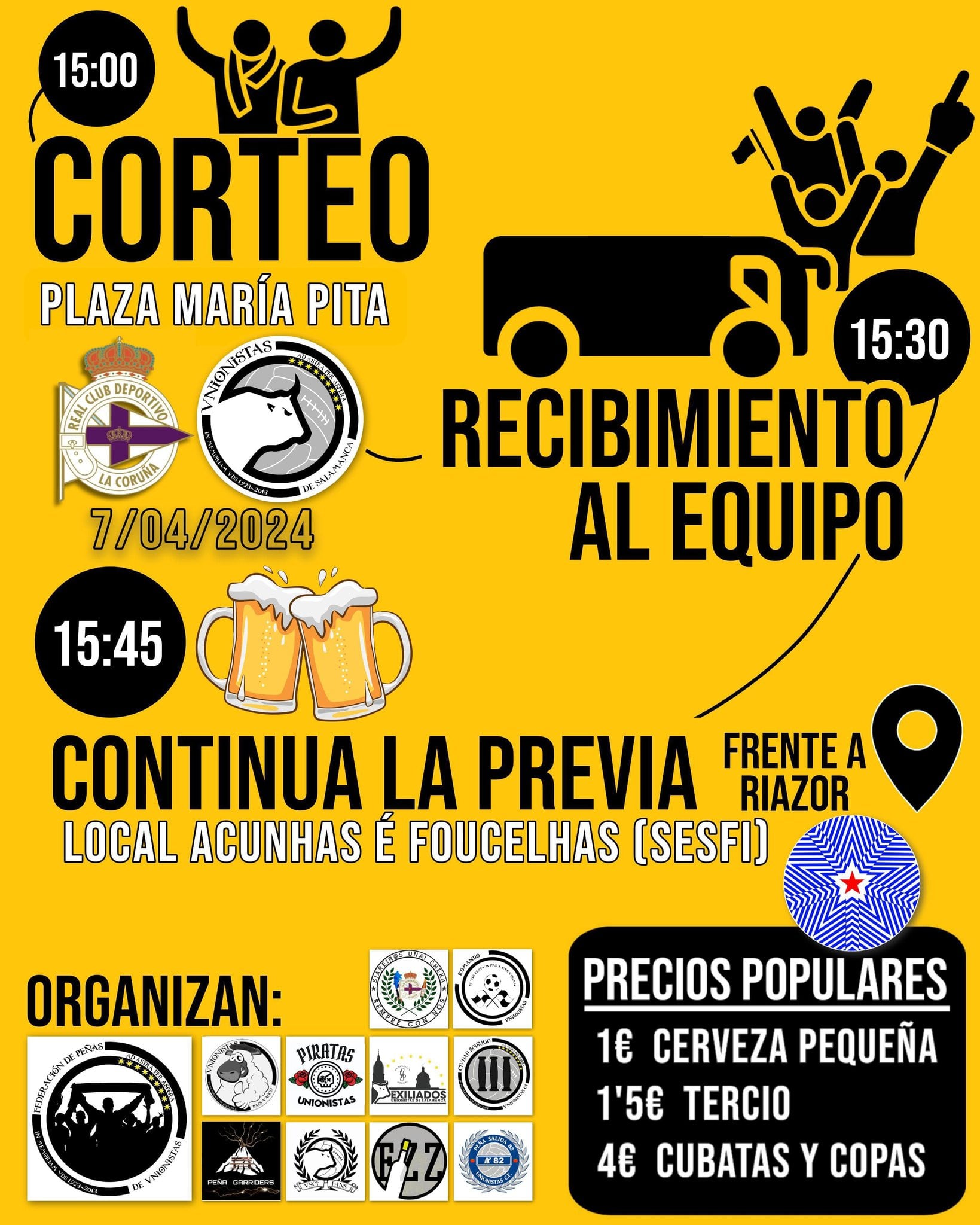 El corteo de este domingo en La Coruña, organizado por la Federación de Peñas de Unionistas de Salamanca/Cadena SER