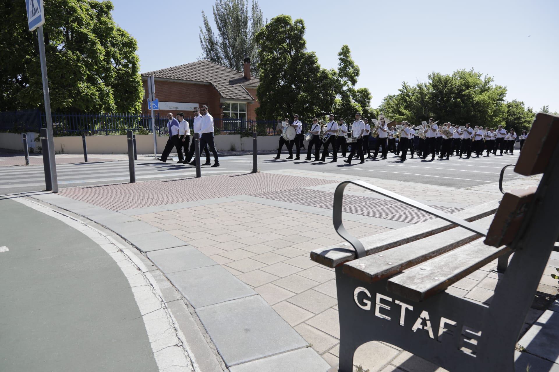 La Banda de Música de Getafe durante el homenaje