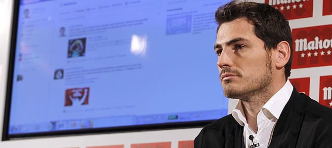 Casillas, durante la presentación de su página en Facebook