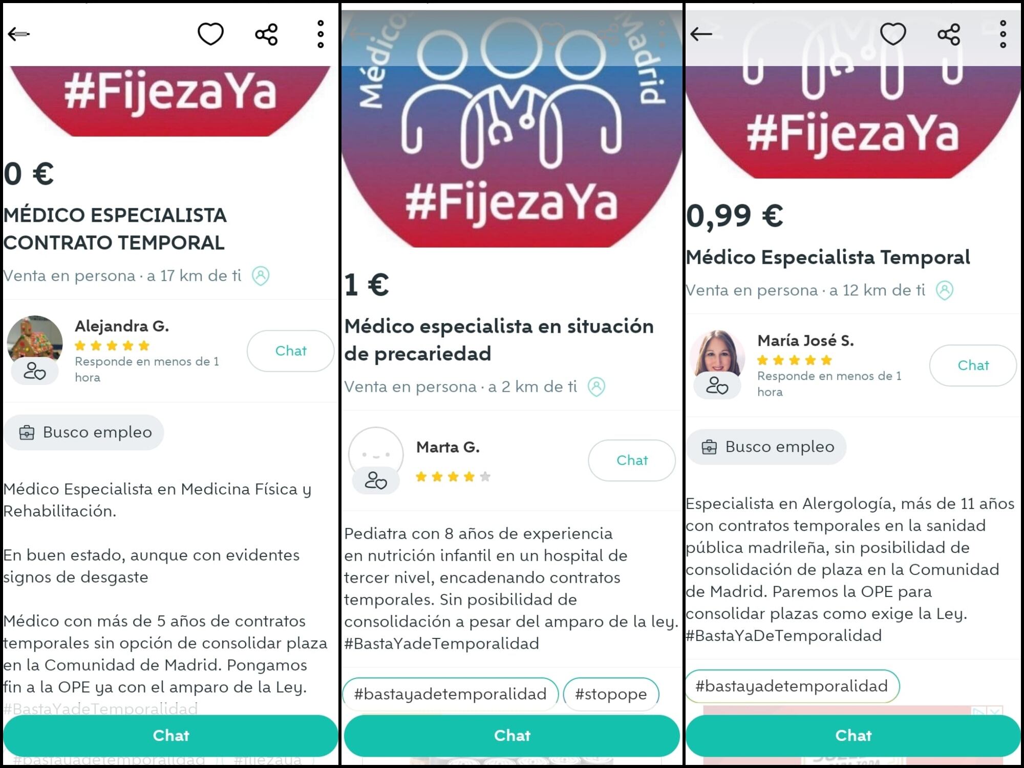 Imágenes de la campaña #bastayadetemporalidad.