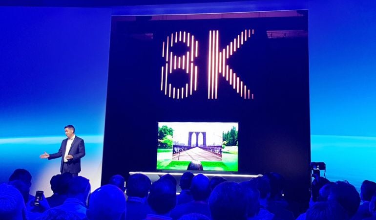 Presentación de televisores Samsung 8K en IFA 2018.