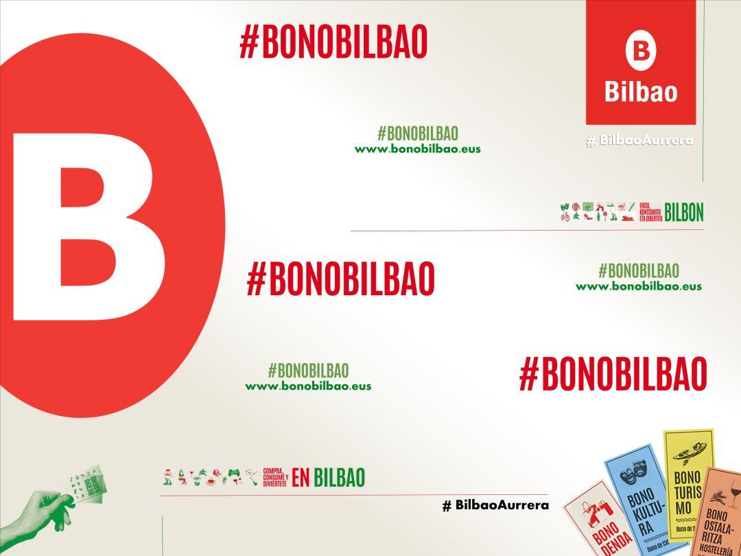 Cartel promocional de los bonos de descuento del Ayuntamiento de Bilbao