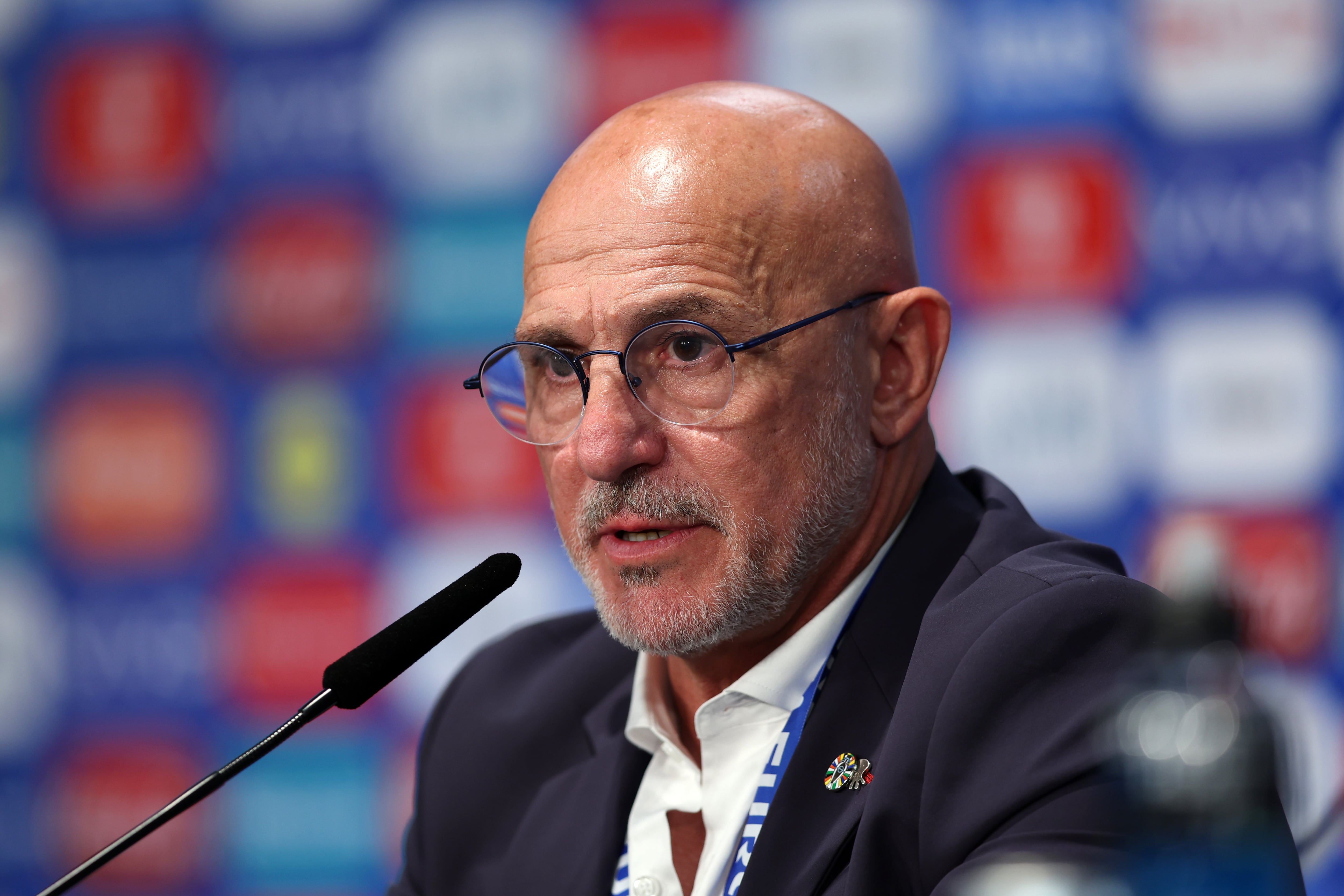 Luis de la Fuente, durante una rueda de prensa con la Selección española