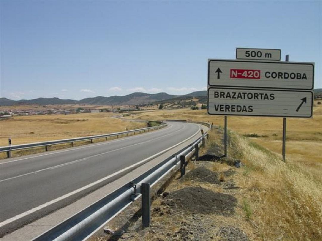 Carretera Nacional 420, a su paso por la comarca de Puertollano