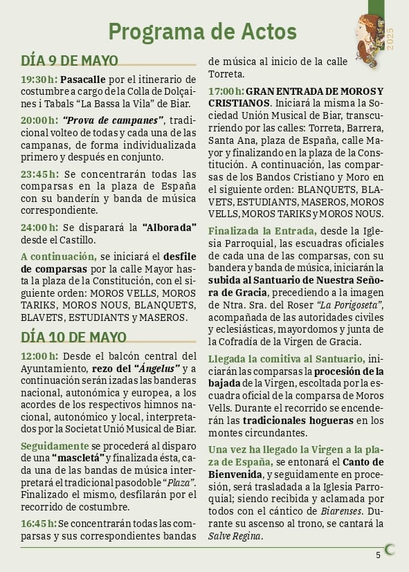 Programa de fiestas de Biar