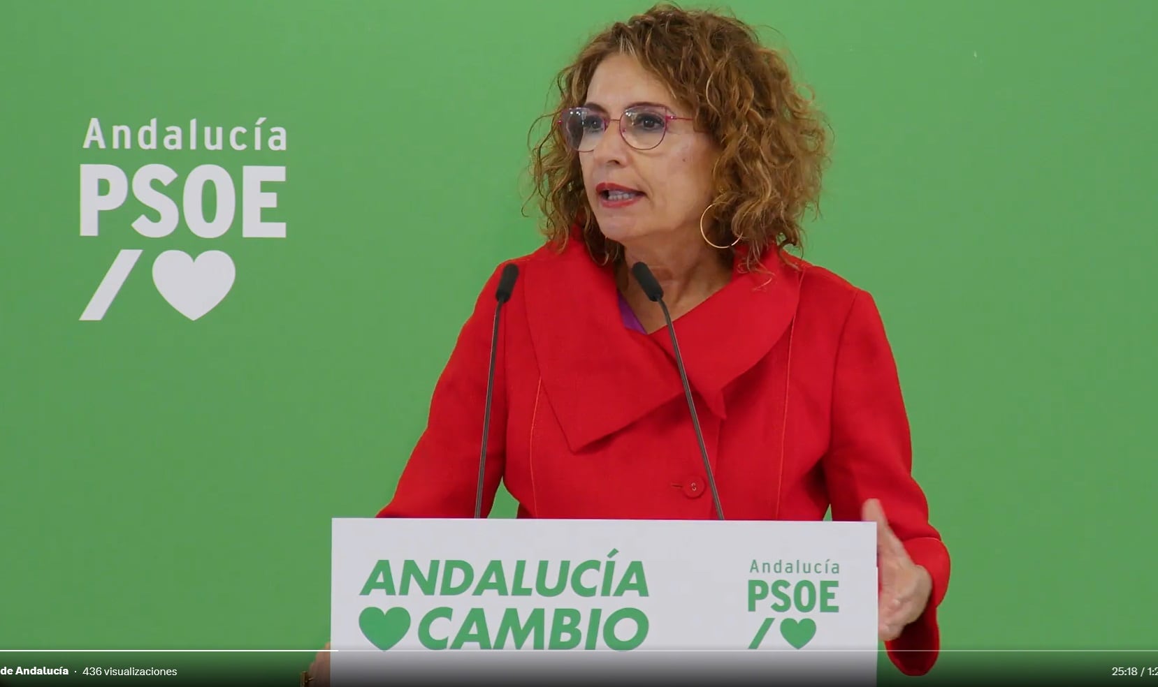 La secretaria general del PSOE-A, María Jesús Montero, celebra la interparlamentaria de la formación en Montilla.