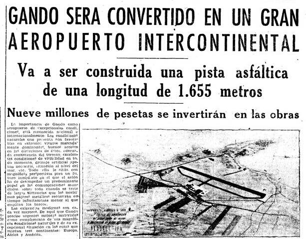 Pretérita referencia de 1947 para dar mayor dimensión al recinto aeroportuario. Facebook @lalomelia