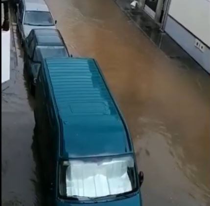 Inundación en los alrededores de la calle Portugal de Arrecife.