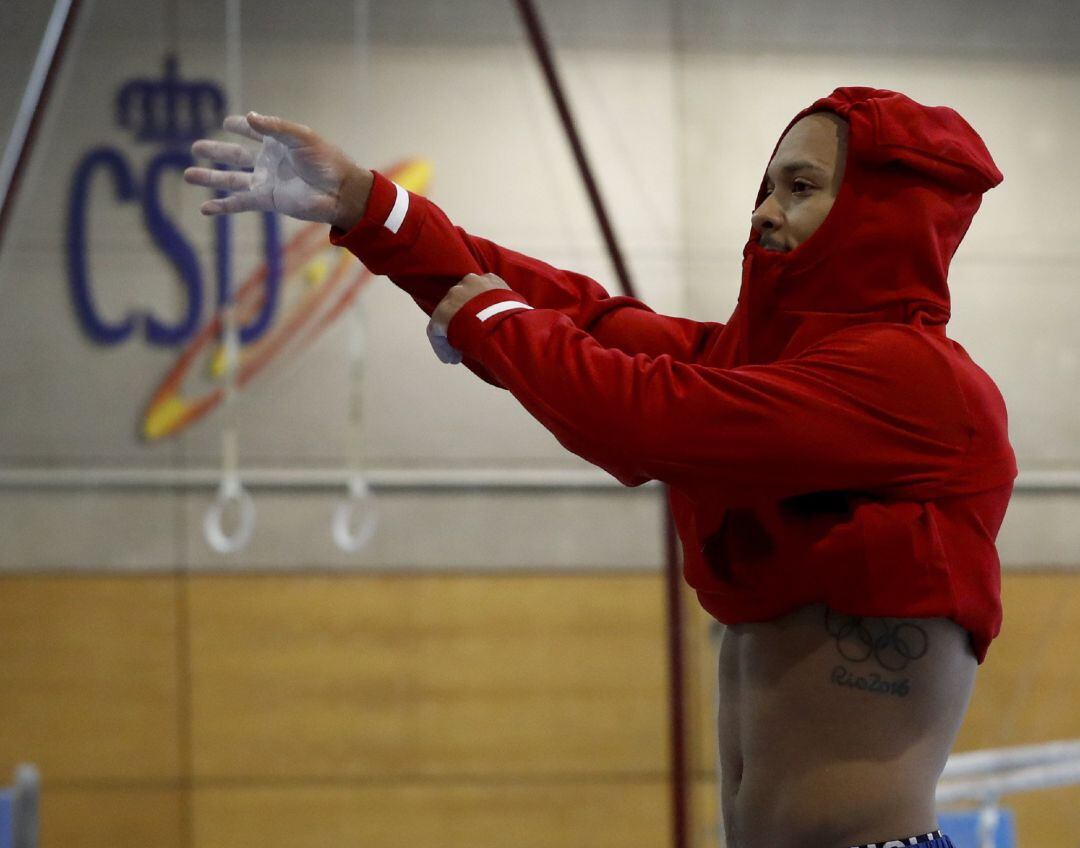 El gimnasta lanzatoteño Ray Zapata en el Centro de Alto Rendimiento de Madrid.