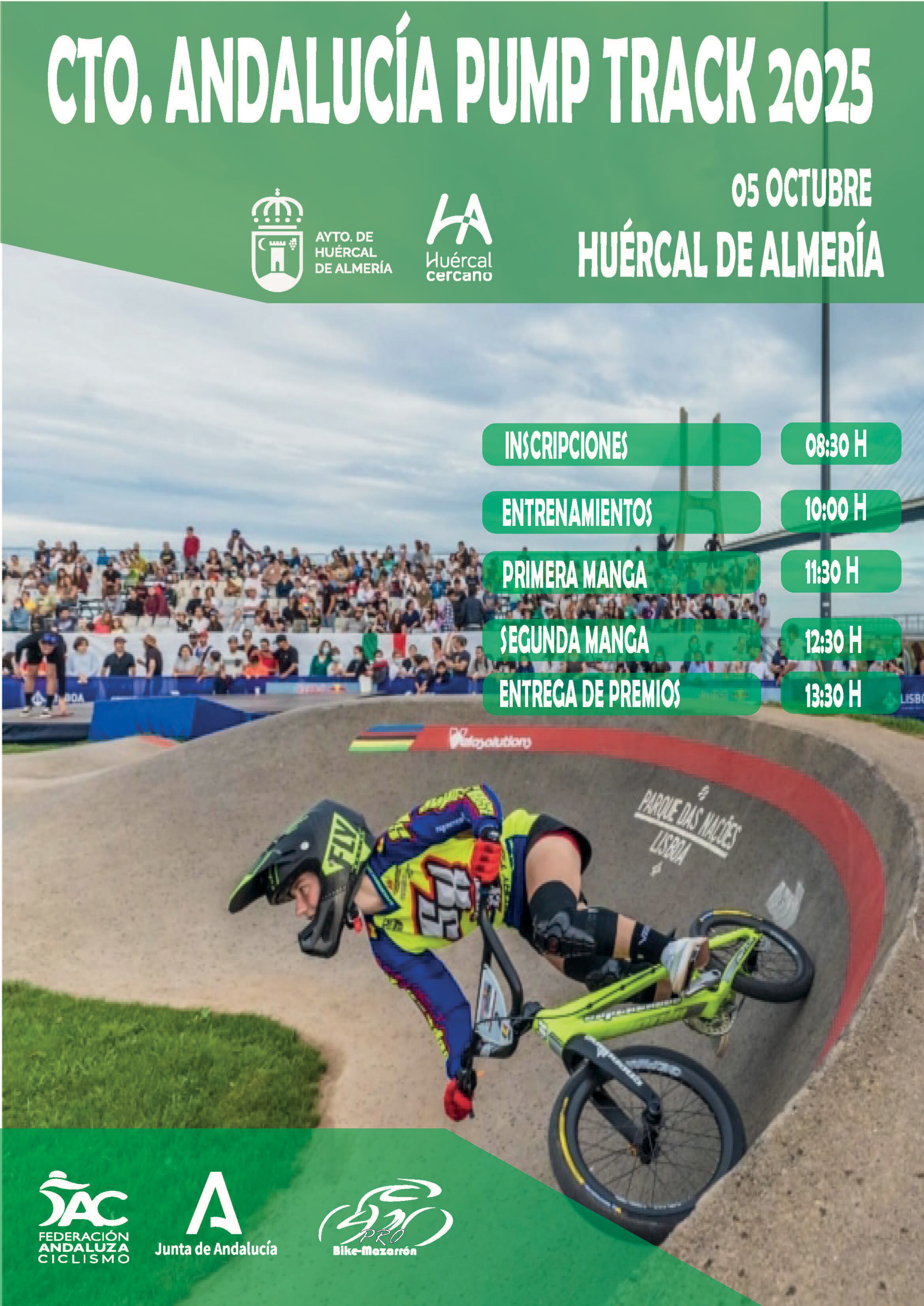 Cartel del Campeonato de Andalucía Pump Track 2025.