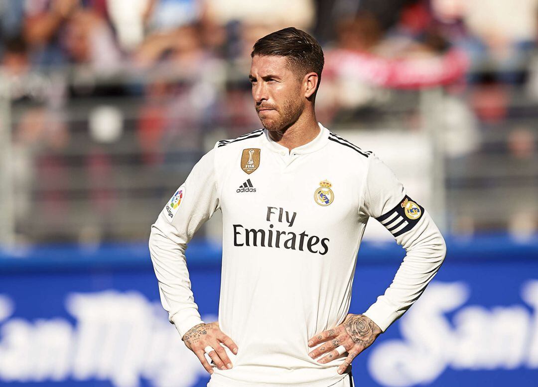 Sergio Ramos durante el encuentro del Real Madrid ante el Eibar.
