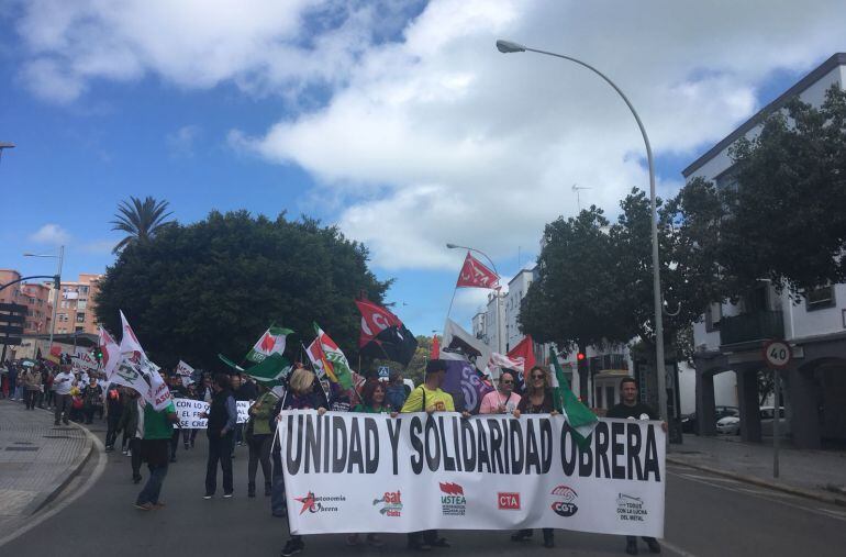 Manifestación convocada con motivo del 1 de mayo en San Severiano