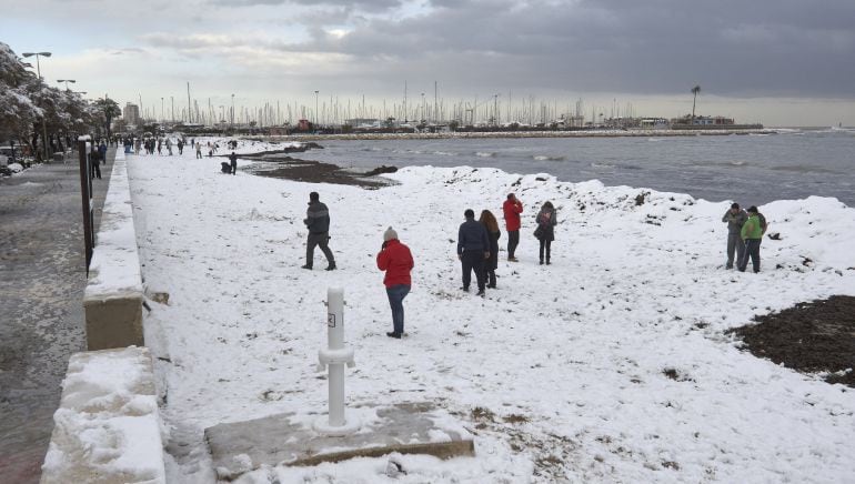 Dénia nevada en los temporales de 2016